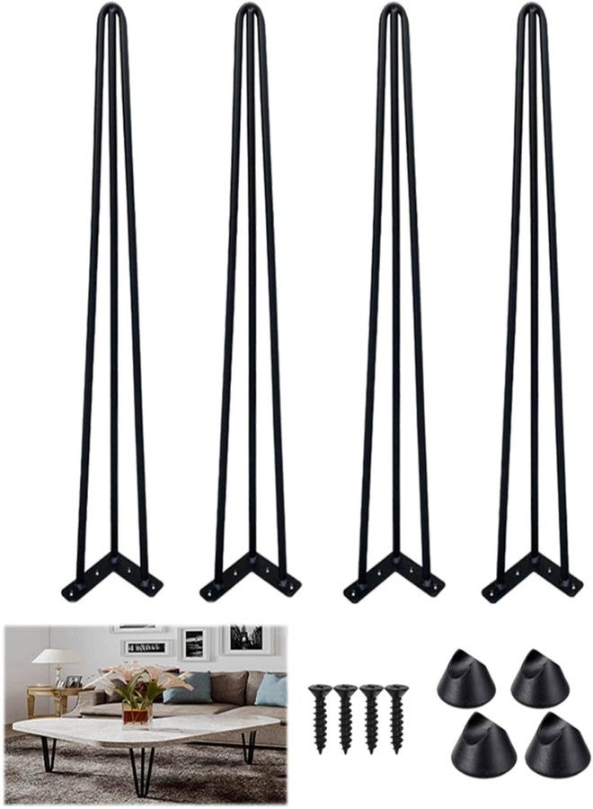 Ventuos 16 Inch 3-Rod Heavy Duty Hairpin Legs, Metal Hair Pin Furniture Legs,Modern Table Legs for DIY Coffee Table Legs, Children's Table, Set of 4 (16") - Image 1